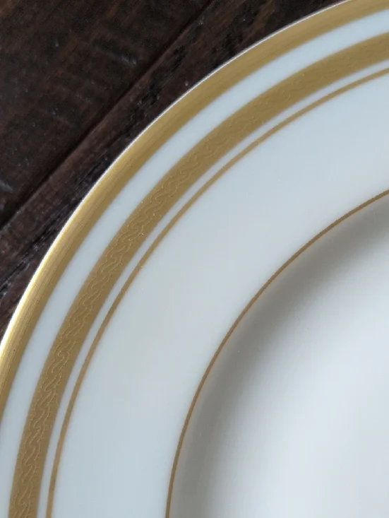 FABERGE I  Limoges French Imperial Egg Collection Pinecone Pattern Salad Plate - Picture 5 of 14